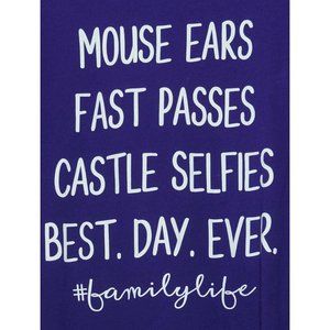 Disney XL Purple Mouse Ears Castle Selfies Best Day Ever Short Sleeve T Shirt